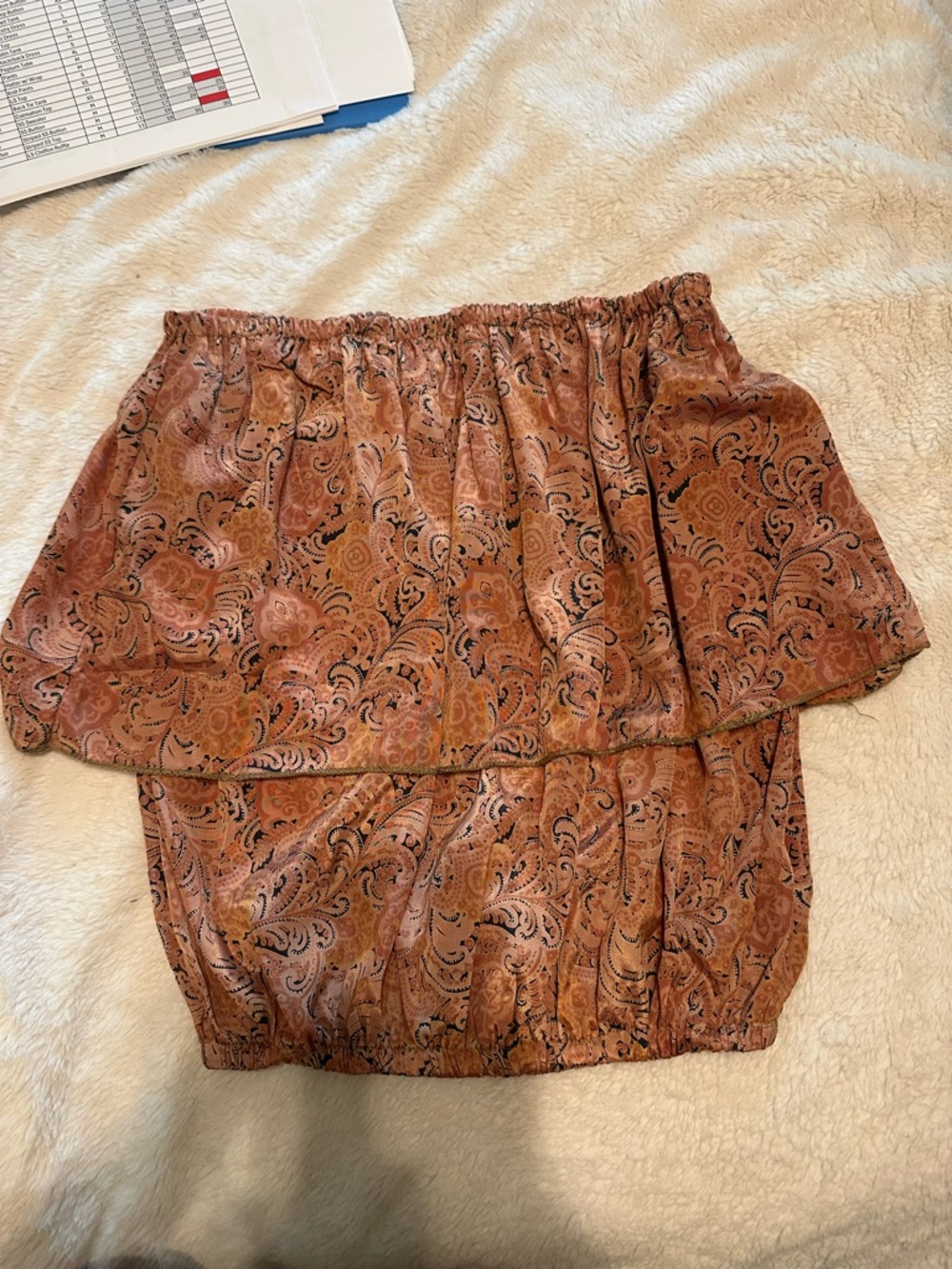 RAGA Peach and Black Paisley Print Top